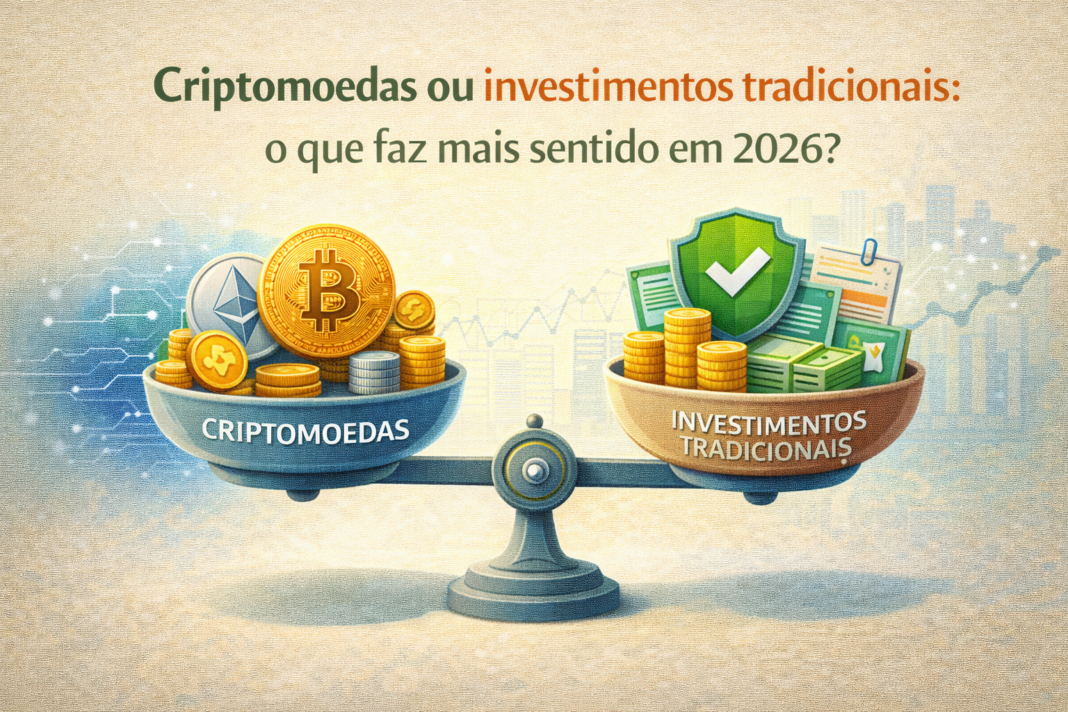Criptomoedas ou investimentos tradicionais