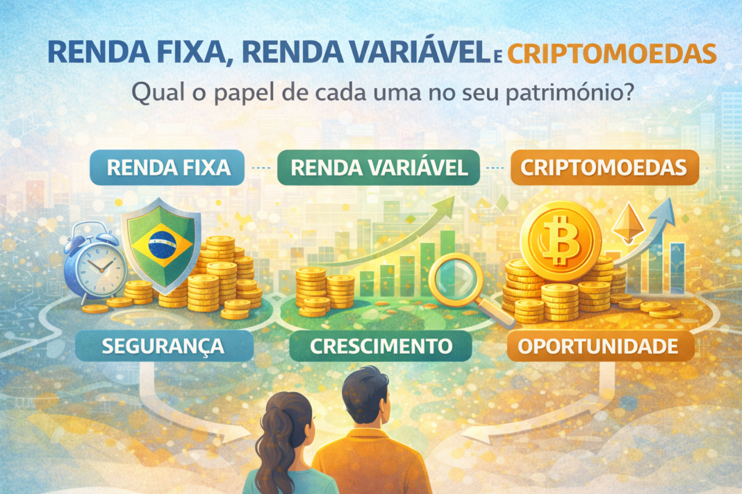 Investindo no futuro renda fixa, variável, e criptos